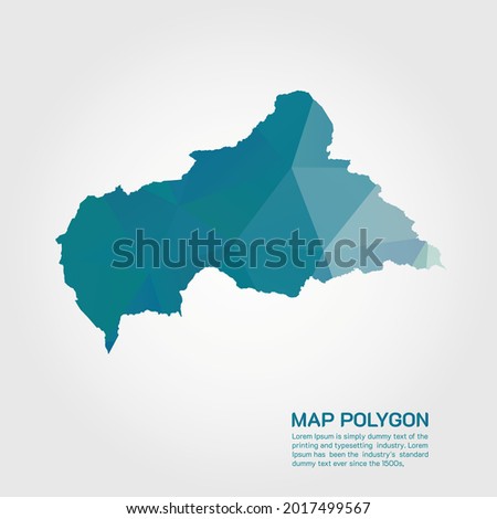 Central African Republic Map Abstract geometric rumpled triangular low poly style gradient graphic on white background