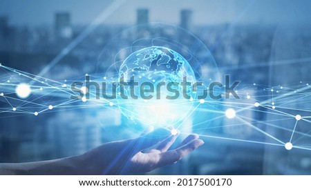 Global communication network concept. Worldwide business. IoT (Internet of Things) concept. Royalty-Free Stock Photo #2017500170