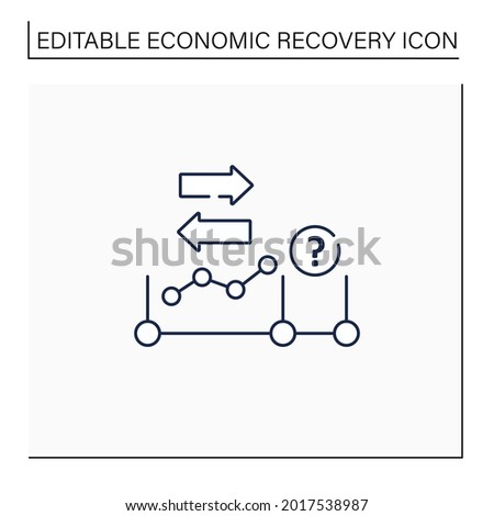 Initial expansion line icon. Economy increase. Profitable business development, growth. Extension. Economic recovery concept. Isolated vector illustration.Editable stroke