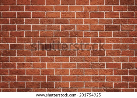 Red brick wall vector background Royalty-Free Stock Photo #201754925
