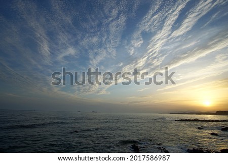 
Sunset over the sea, beautiful sunset in Ise, Mie, Japan.
