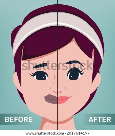 The young female face. Plastic and botox. the portrait of beautiful woman surgery clinic.
