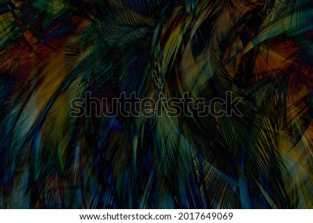 Beautiful dark  colors tone pheasant feather pattern texture background for decorative design wallpaper and other