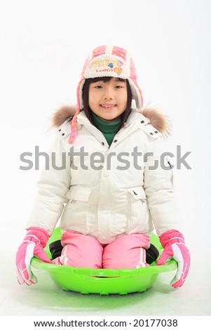 Cute Kid in Snowboard
