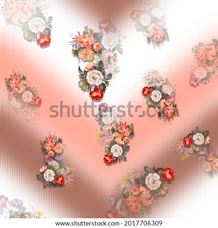 beautiful floral digital print panel