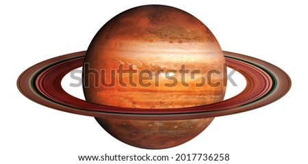 Saturn planet isolated on white background. Elements of this image are furnished by NASA.