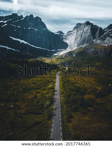 The road to Nusfjord in Lofoten, Norway Royalty-Free Stock Photo #2017746365