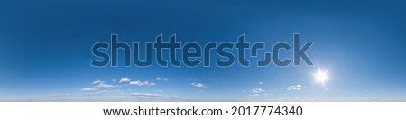clear blue sky. Seamless hdri panorama 360 degrees angle view  with zenith for use in 3d graphics or game development as sky dome or edit drone shot Royalty-Free Stock Photo #2017774340