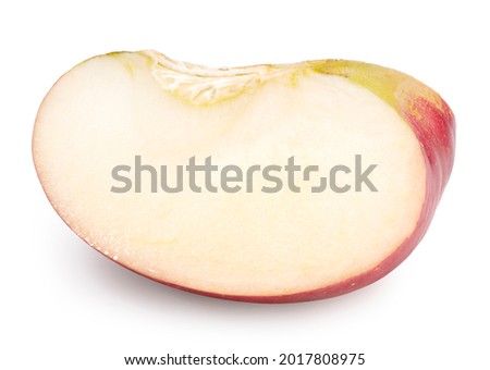 Japanese San Fuji Apple isolated on white background, Fresh Pink Fuji Apple on white background,  With clipping path.