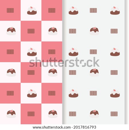 sweet colorful seamless pattern with dessert