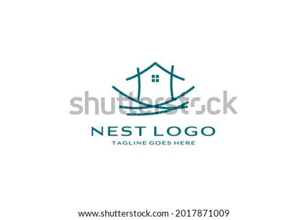 Bird nest logo design vector icon