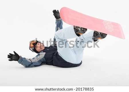 Young Man in Snowboard