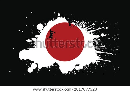 Japan Flag With Grunge Effect Design. It will be used t-shirt graphics, print, poster and Background.