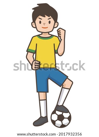 Illustration of a boy playing soccer