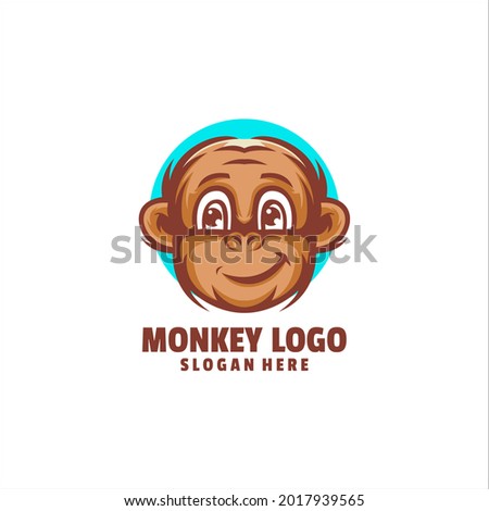 monkey cute  cartoon logo vector
