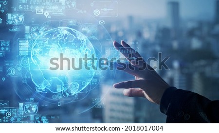 Global communication network concept. Worldwide business. IoT (Internet of Things) concept. Royalty-Free Stock Photo #2018017004
