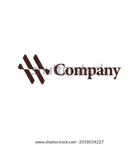 Abstract wave logo for architecture company. Letter MW logotype