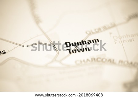 Dunham Town on a geographical map of UK Royalty-Free Stock Photo #2018069408