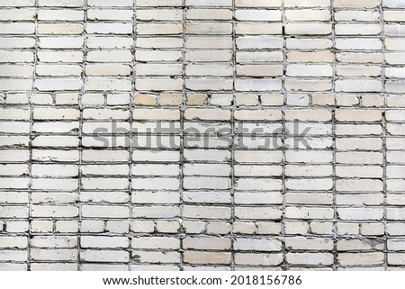Old brick wall, cracks, dirt, cement. Abstract brick wall, texture pattern.