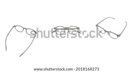 Isolated Round Glasses on a White Background
