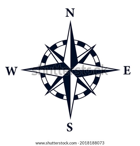 8 point star compass rose icon. Clipart image isolated on white background