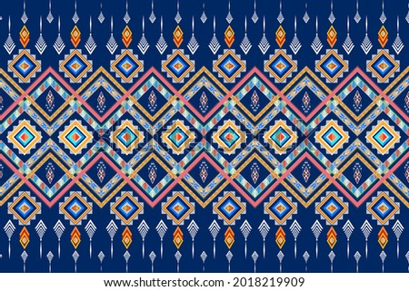 
Geometric ethnic oriental pattern traditional Design for background,carpet,wallpaper,clothing,wrapping,fabric,Vector illustration.embroidery style.