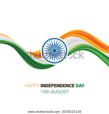Independence Day India 15 August vector design   Royalty-Free Stock Photo #2018221136