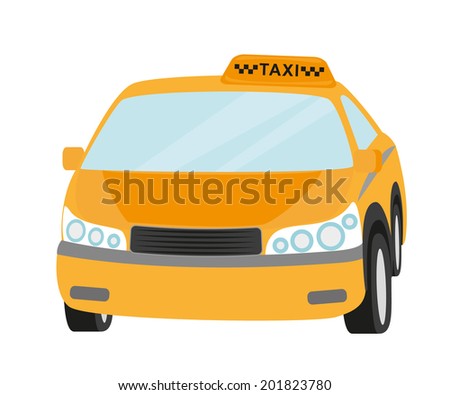 Taxi yellow car isolated on white. Contains EPS10 and high-resolution JPEG