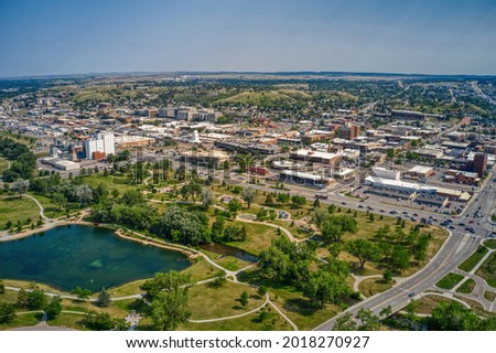 Aerial View of Rapid City, South Dakota in Summer Royalty-Free Stock Photo #2018270927