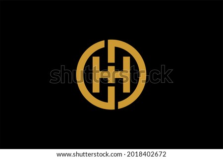 Letter H and circle logo design vector. H monogram sign symbol.