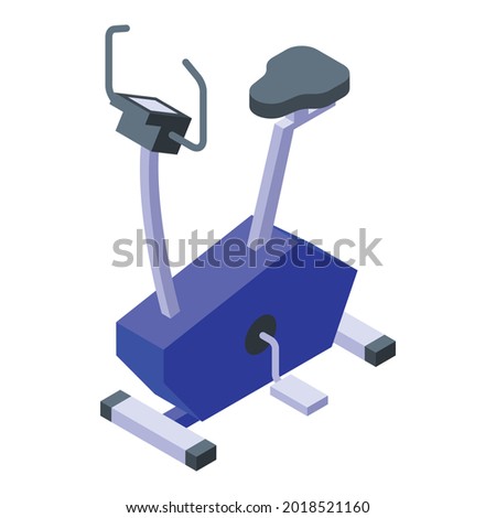Workout exercise bike icon. Isometric of workout exercise bike vector icon for web design isolated on white background