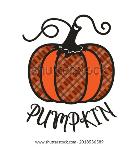 Clip-art of a decorative pumpkin with a checkered pattern. Vector illustration for sublimation
