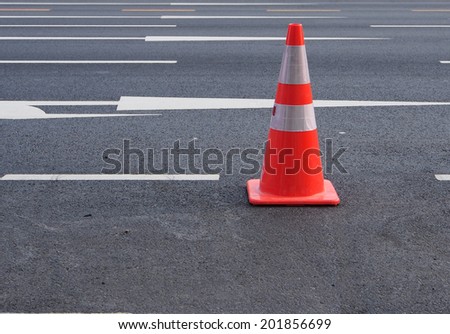  Traffic cone on the road