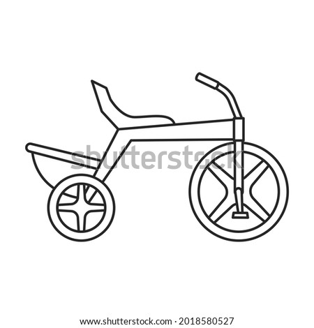 Bicycle child vector outline icon. Vector illustration bike children on white background. Isolated outline illustration icon of bicycle child .
