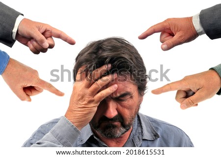 Concept of guilty man pointing finger Royalty-Free Stock Photo #2018615531