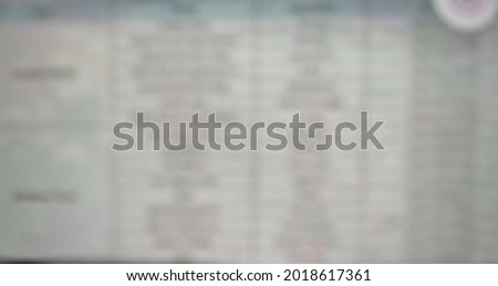 defocused abstract of list sales with name and phone number