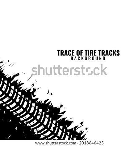 corner frame of trace of tire tracks design with abstract scratched tire design