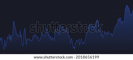 Stock market or forex trading chart vector background. Stock trading line chart graph on dark blue background. Business investment and trading inspired financial data illustration.