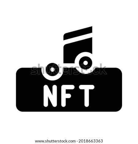nft and music glyph icon vector. nft and music sign. isolated contour symbol black illustration