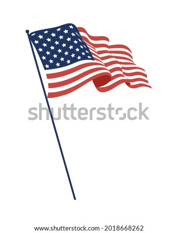 usa flag waving in pole Royalty-Free Stock Photo #2018668262