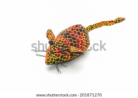 Artificial colorful of animal made from cloth on white background. 