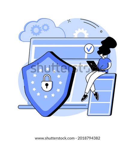 General data protection regulation abstract concept vector illustration. Personal information control and security, browser cookies permission, GDPR disclose data collection abstract metaphor. Royalty-Free Stock Photo #2018794382