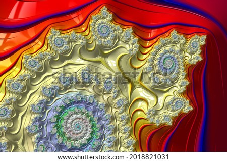 Abstract fractal patterns and shapes. Infinite universe.Mysterious psychedelic relaxation pattern. Dynamic flowing natural forms. Sacred geometry.Mystical spirals. 3D render.