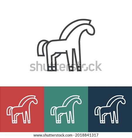 Linear vector icon with horse