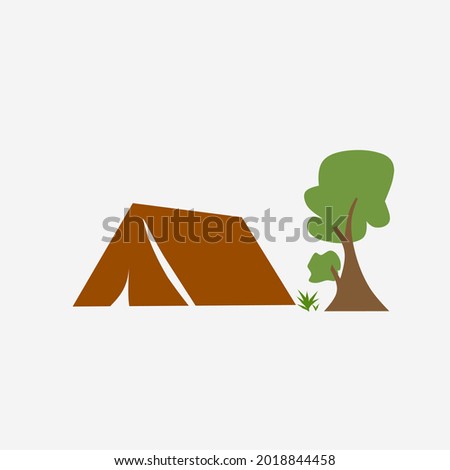 Vector illustration of camping in the forest