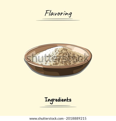 Flavoring Illustration Sketch And Vector Style. Good to use for restaurant menu, Food recipe book and food ingredients content. Royalty-Free Stock Photo #2018889215