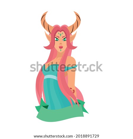 Isolated taurus female character zodiac sign Vector