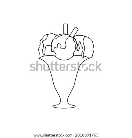 Isolated sweet ice cream dessert on a glass Vector