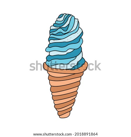 Isolated sweet ice cream dessert on a cone Vector