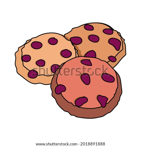 Isolated group of chocolate chips Vector illustration